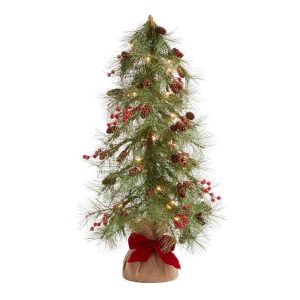 Pre Lit Artificial Christmas Tree In Burlap Base (copia)